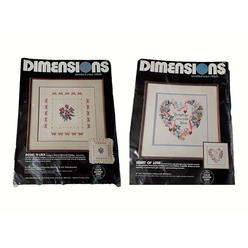Dimensions Cross Stitch Lot of 2 Beige  Multi Color Seal in Package